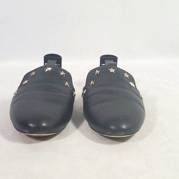 Michael Kors Star NATASHA Slide-On Mules Womens Sz 7.5 Black Leather Star Studs - Picture 2 of 16